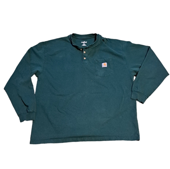 Carhartt Other - CARHARTT MENS GREEN SIZE EXTRA LARGE FRONT POCKET LONG SLEEVE HENLEY